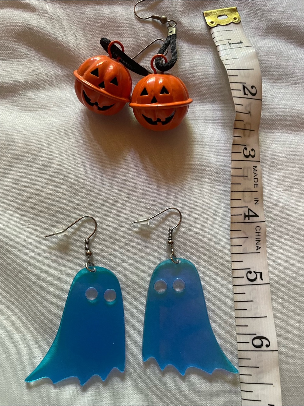 🌸Halloween Pumpkin and Ghost Earring Set - Orange & Blue🌸